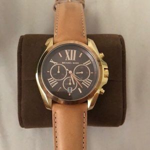 Michael Kors Rose Gold Watch Leather Strap